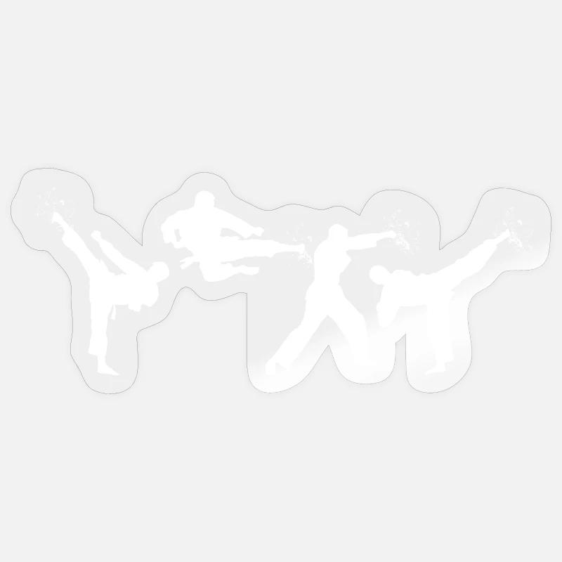 Drôle de karatéka - Sticker taille S (10 x 10 cm) - brillant transparent