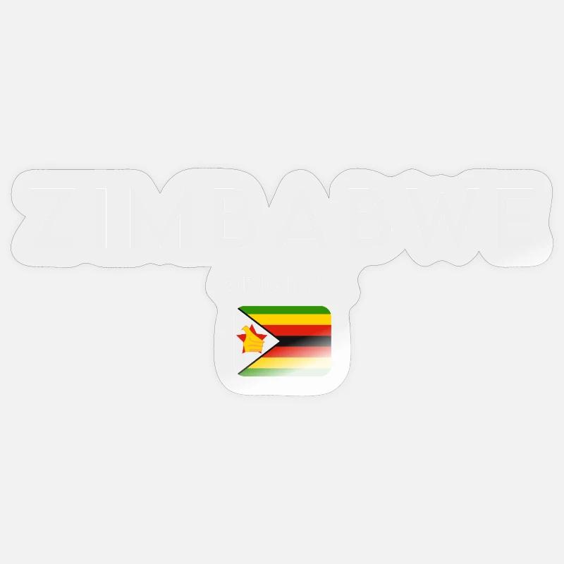 Drapeau du Zimbabwe, fierté zimbabwéenne - Sticker taille S (10 x 10 cm) - brillant transparent