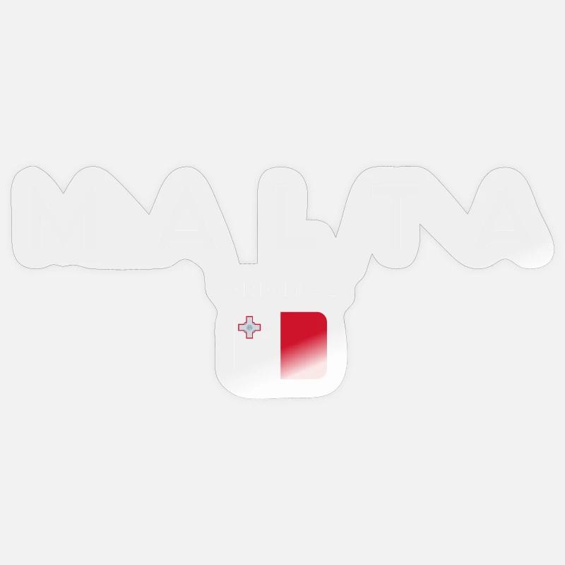 Drapeau de Malte, fierté maltaise - Sticker taille S (10 x 10 cm) - brillant transparent