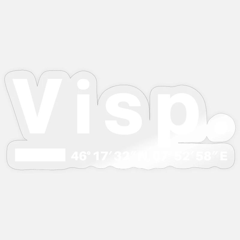 Viège Coordonnées Suisse Valais Visper Visperin Sticker taille S (10 x 10 cm)