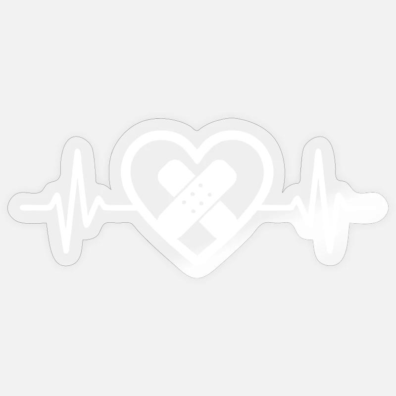 Cœur + Aide-soignant – Super Parent Aide-soignant - Sticker taille S (10 x 10 cm) - brillant transparent