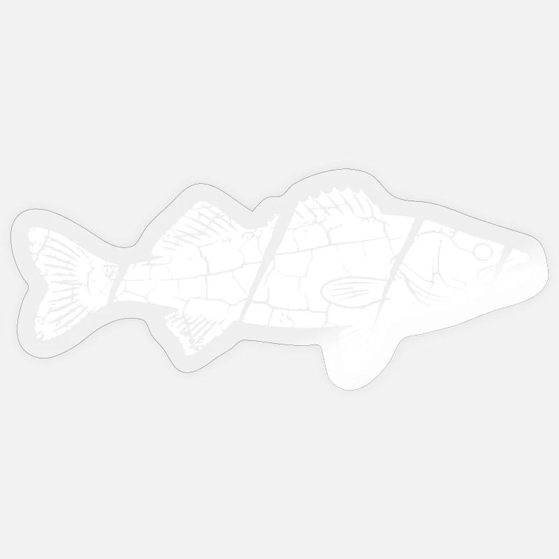 Big Zander Fish Catch Vector Sticker size S (10 x 10 cm)