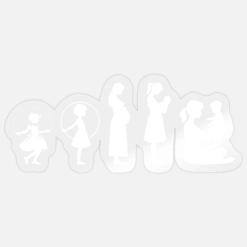 Evolution Mama Muttertag kind Familie Sticker Größe S (10 x 10 cm)