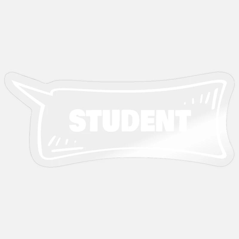 Sprechblase Student - Sticker Größe S (10 x 10 cm) - Transparent glänzend