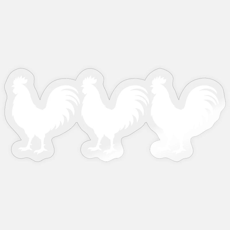 Hahn Silhouette - Sticker Größe S (10 x 10 cm) - Transparent glänzend
