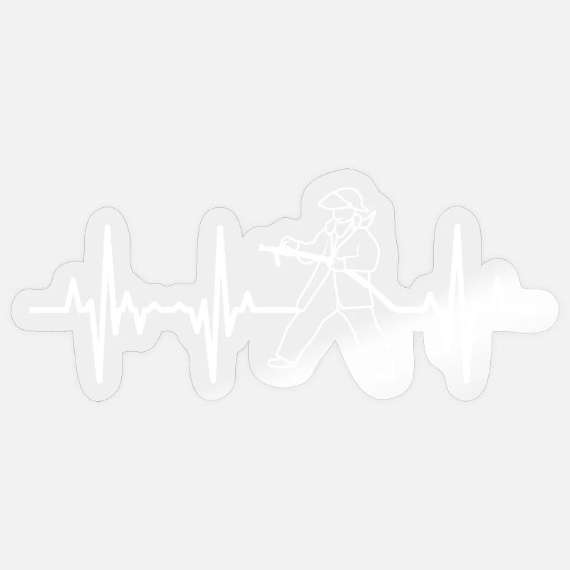 Fire Heart Line - Sticker taille S (10 x 10 cm) - brillant transparent