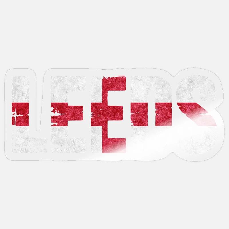 Leeds, Angleterre - Sticker taille S (10 x 10 cm) - brillant transparent