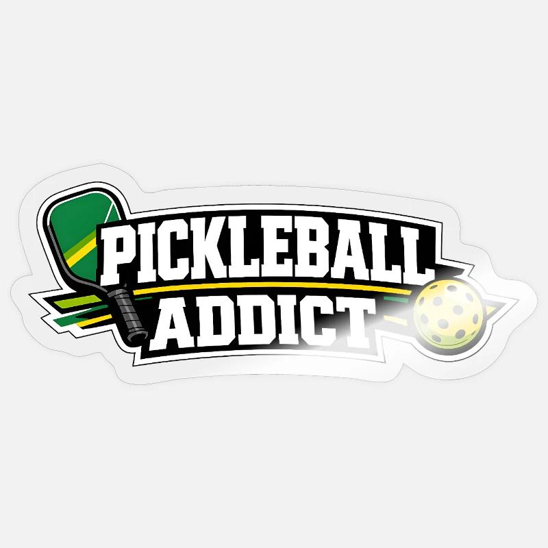 Pickleball Addict Logo - Sticker Größe S (10 x 10 cm) - Transparent glänzend
