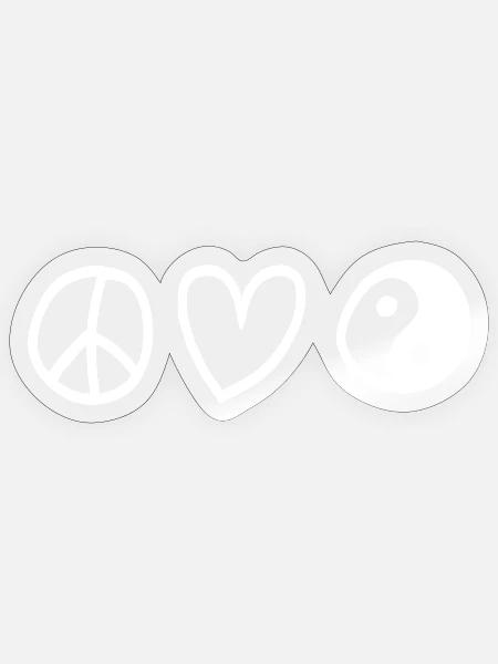 Peace love and harmony - Sticker Größe S (10 x 10 cm) - Transparent glänzend