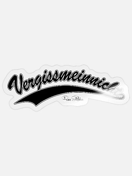 Vergissmeinnicht Floralschrift - Sticker Größe S (10 x 10 cm) - Transparent glänzend