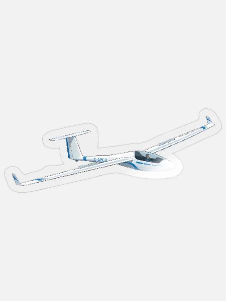Segelflugzeug - Sticker Größe S (10 x 10 cm) - Transparent glänzend