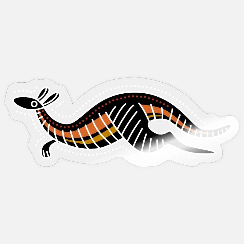 kangaroo - Sticker taille S (10 x 10 cm) - brillant transparent