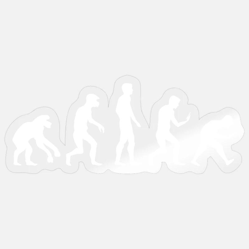 Logo drôle de dépendance au téléphone portable de smartphone d’évolution Sticker taille S (10 x 10 cm)