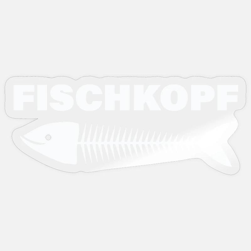 FISCHKOPF - Sticker Größe S (10 x 10 cm) - Transparent glänzend