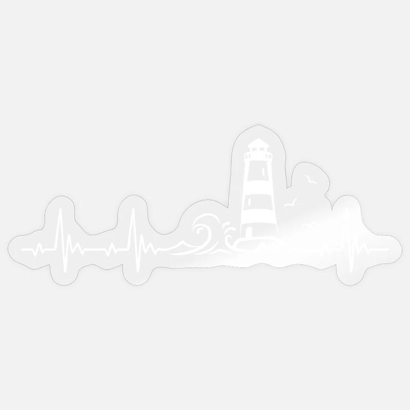 Lighthouse Heartbeat Frequency Gift - Sticker size S (10 x 10 cm) - transparent glossy