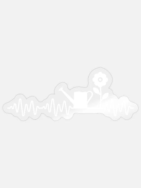 Garten Herzschlag Gießkanne Blume Design - Sticker Größe S (10 x 10 cm) - Transparent glänzend