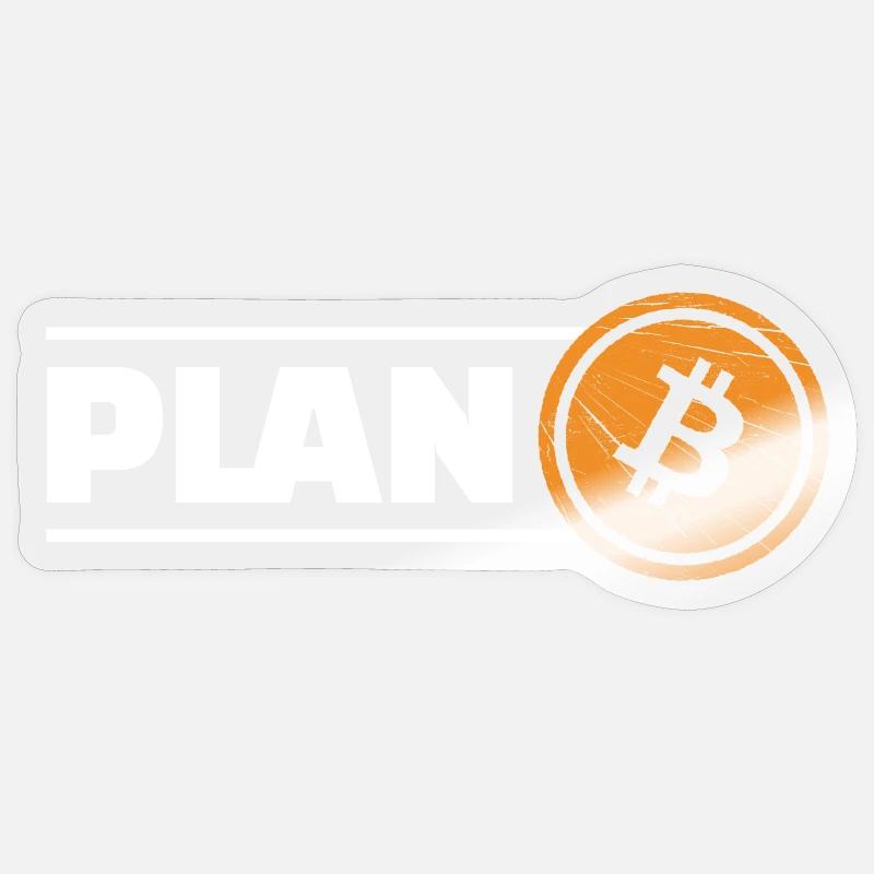 Bitcoin Plan B - Sticker Größe S (10 x 10 cm) - Transparent glänzend