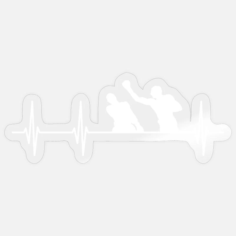 Battement de coeur Boxing Esquive - Sticker taille S (10 x 10 cm) - brillant transparent