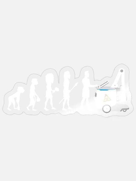 Humor Evolution Manip Mobilfunk Radiologie - Sticker Größe S (10 x 10 cm) - Transparent glänzend