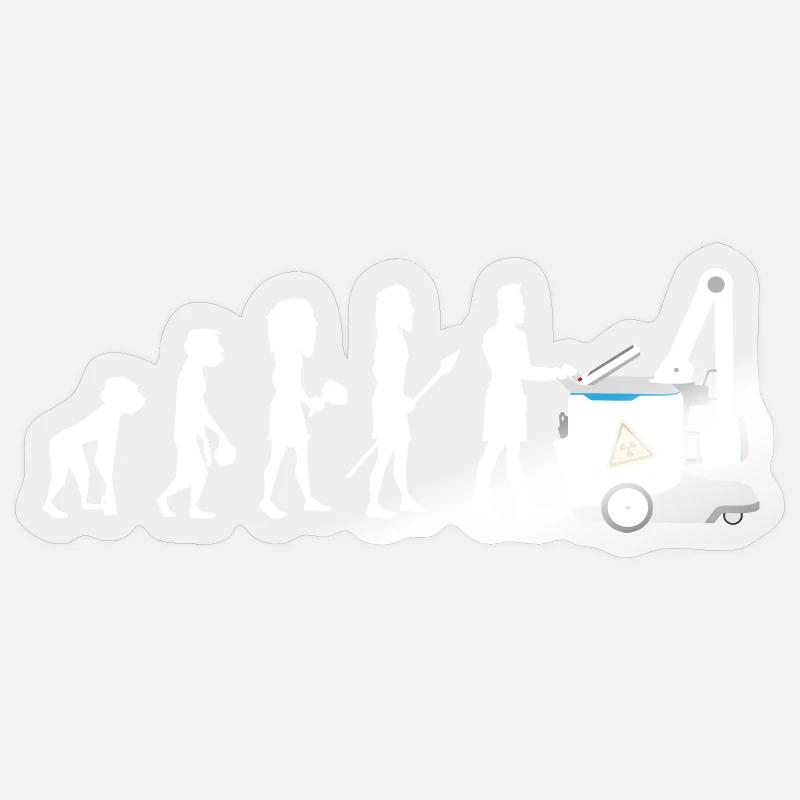 Humor Evolution Manip Mobilfunk Radiologie - Sticker Größe S (10 x 10 cm) - Transparent glänzend
