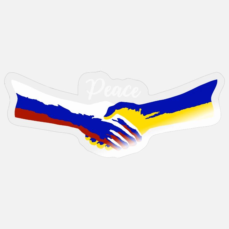 Paix Russie Ukraine - Sticker taille S (10 x 10 cm) - brillant transparent