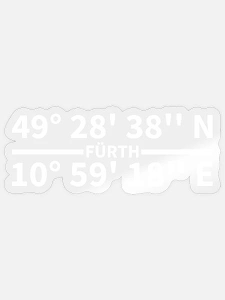 Fürth Koordinaten - Sticker Größe S (10 x 10 cm) - Transparent glänzend