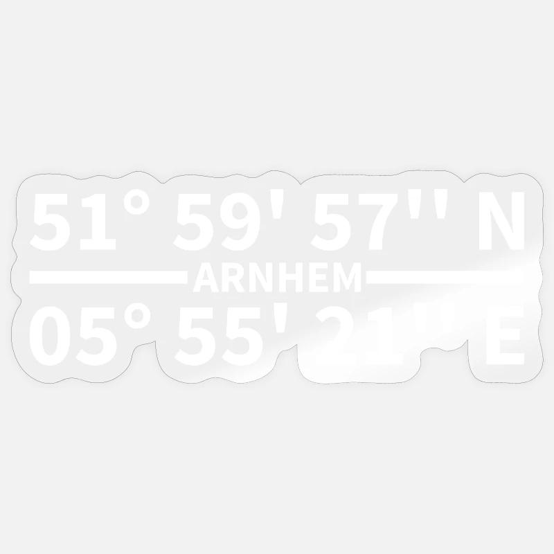 Coordonnées d’Arnhem - Sticker taille S (10 x 10 cm) - brillant transparent