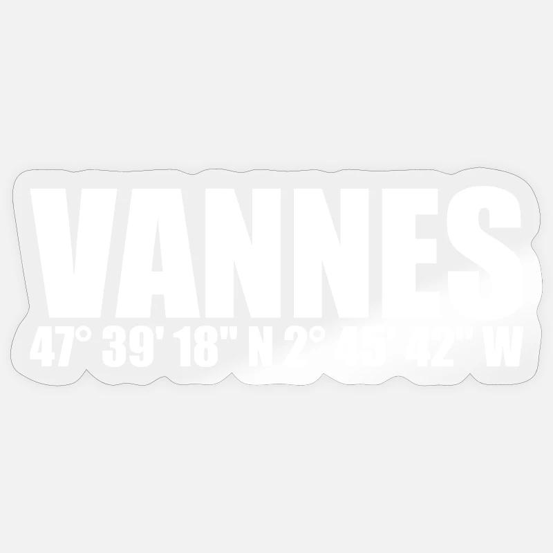 Coordonnées de Vannes - Sticker taille S (10 x 10 cm) - brillant transparent