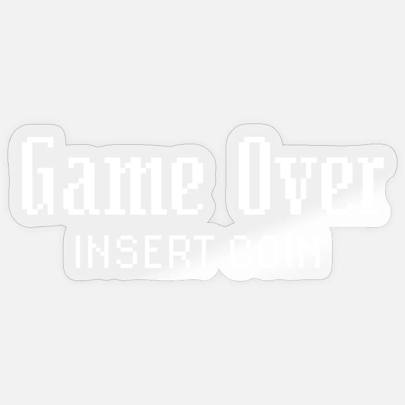 Game Over Insert Coin Sticker size S (10 x 10 cm)