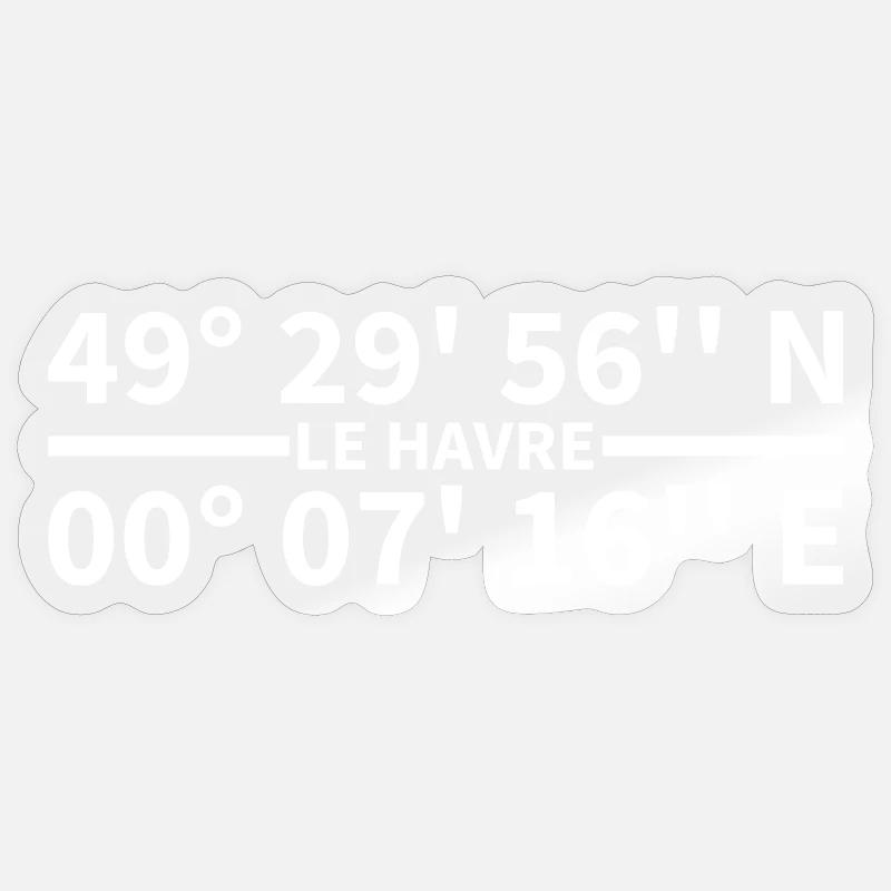 Le Havre coordinates Sticker size S (10 x 10 cm)