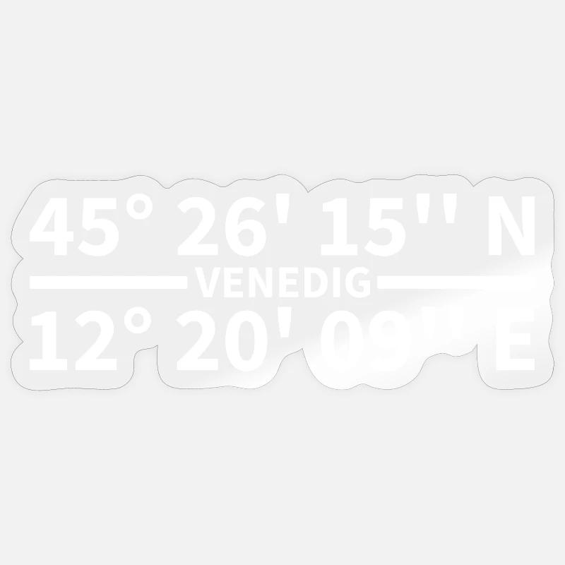 Coordonnées Venise - Sticker taille S (10 x 10 cm) - brillant transparent