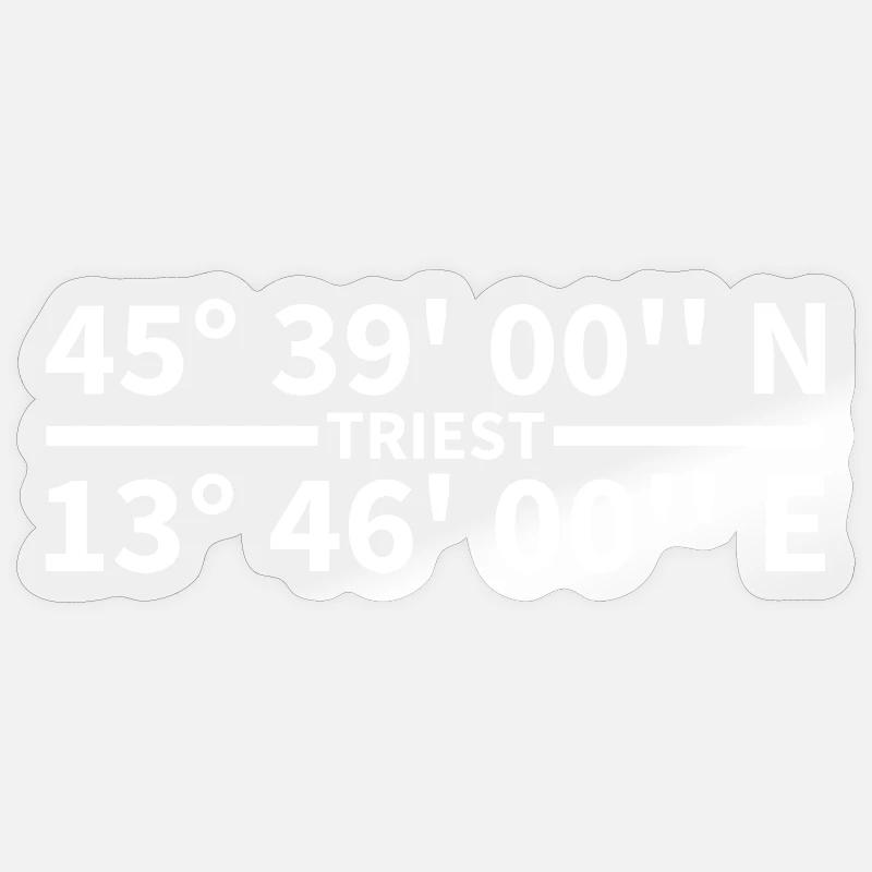 Trieste coordinates Sticker size S (10 x 10 cm)