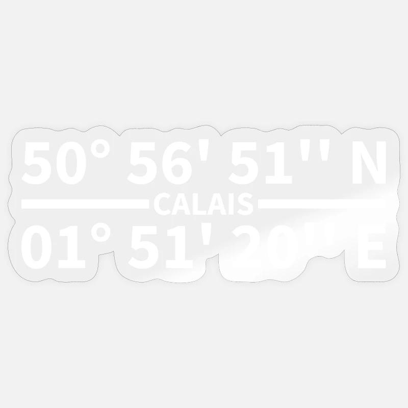 Coordonnées de Calais Sticker taille S (10 x 10 cm)