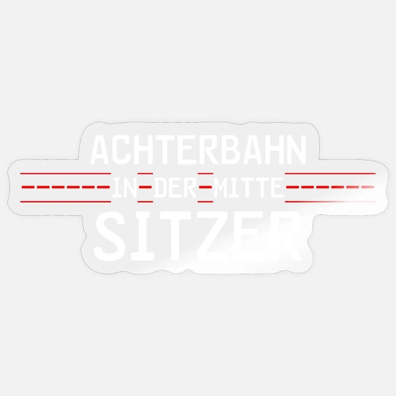 Achterbahnindermittesitzer - Sticker Größe S (10 x 10 cm) - Transparent glänzend