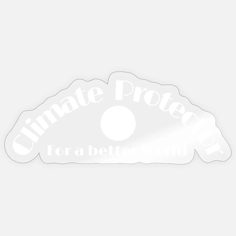 Climate Protector -Klimaschutz Statement - Sticker Größe S (10 x 10 cm) - Transparent glänzend