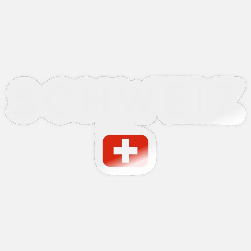Flagge der Schweiz, Schweizer Stolz - Sticker Größe S (10 x 10 cm) - Transparent glänzend