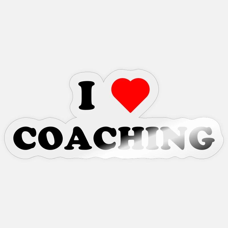 I LOVE COACHING (schwarz) - Sticker Größe S (10 x 10 cm) - Transparent glänzend
