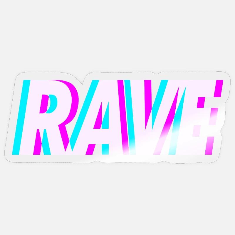 RAVE 3D Sticker Größe S (10 x 10 cm)