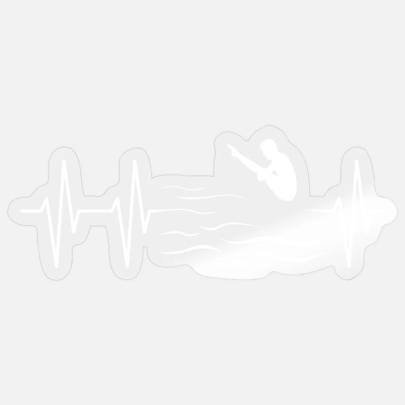 Pulse Diving Diver Cliff Jumping ECG Icon - Sticker taille S (10 x 10 cm) - brillant transparent