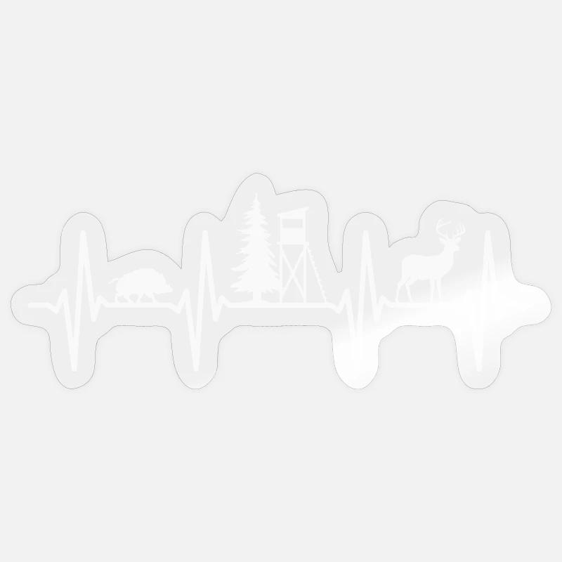 Jagd Herzschlag Jäger Förster Jagdschein Rotwild Sticker Größe S (10 x 10 cm)