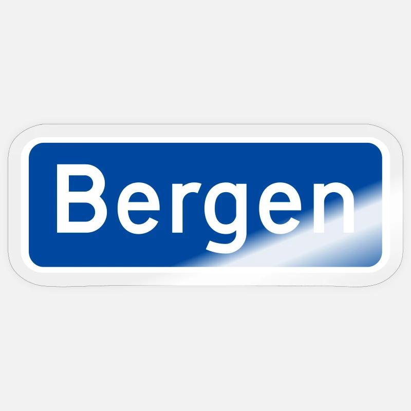 Bergen - Sticker Größe S (10 x 10 cm) - Transparent glänzend