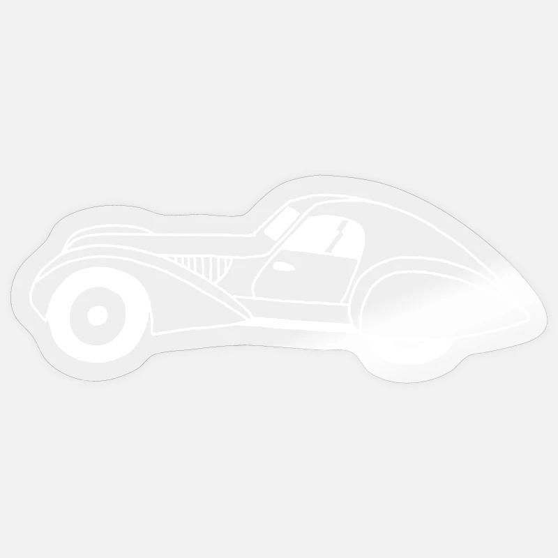 Weißes Auto und Wassertropfen - Sticker Größe S (10 x 10 cm) - Transparent glänzend
