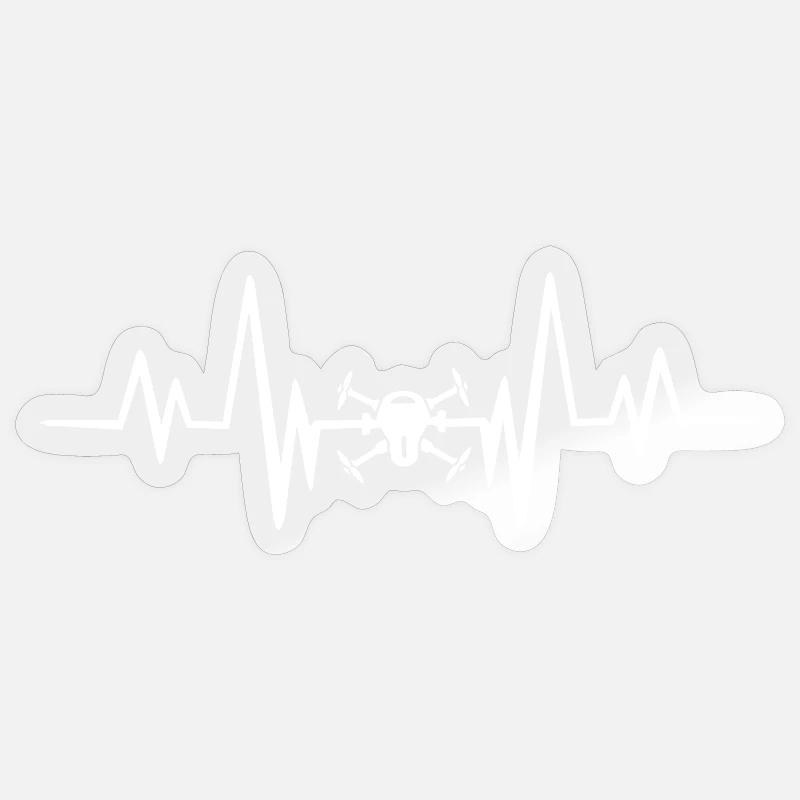 Drone heartbeat - Sticker size S (10 x 10 cm) - transparent glossy