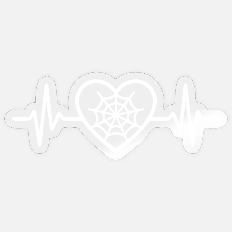 Halloween Heart Spider Web - Sticker size S (10 x 10 cm) - transparent glossy