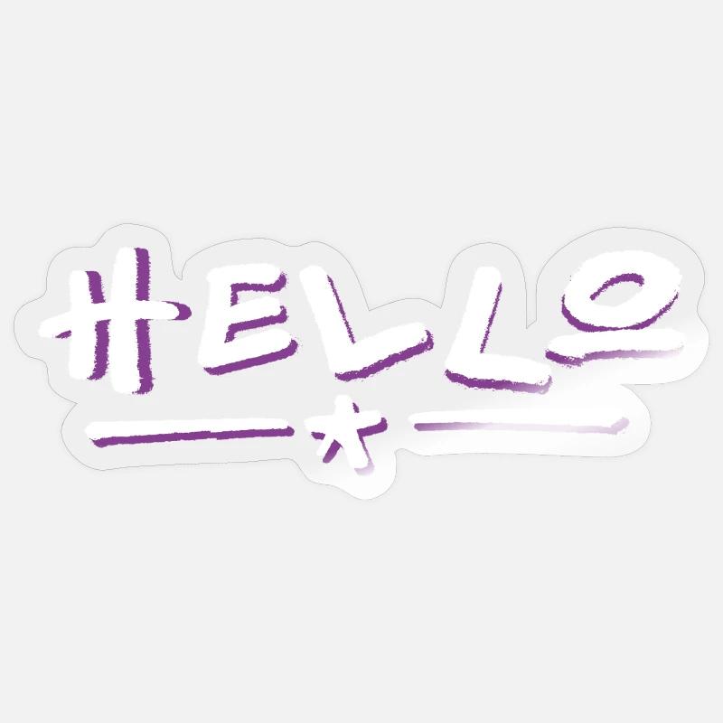 Hello lettering with color gradient Sticker size S (10 x 10 cm)