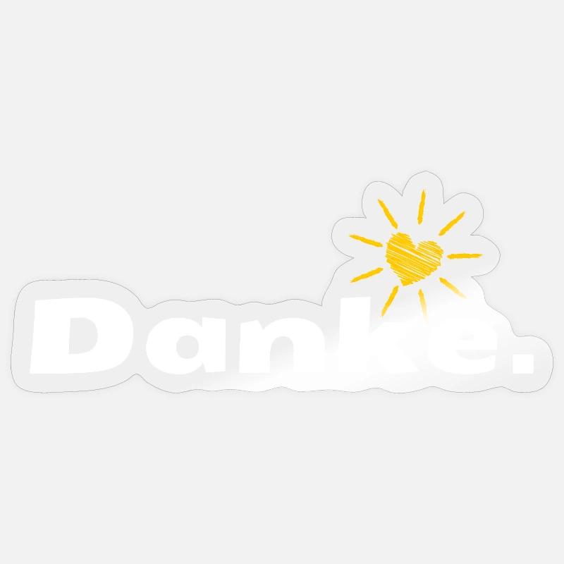 Merci HerzSonne Typography - Sticker taille S (10 x 10 cm) - brillant transparent