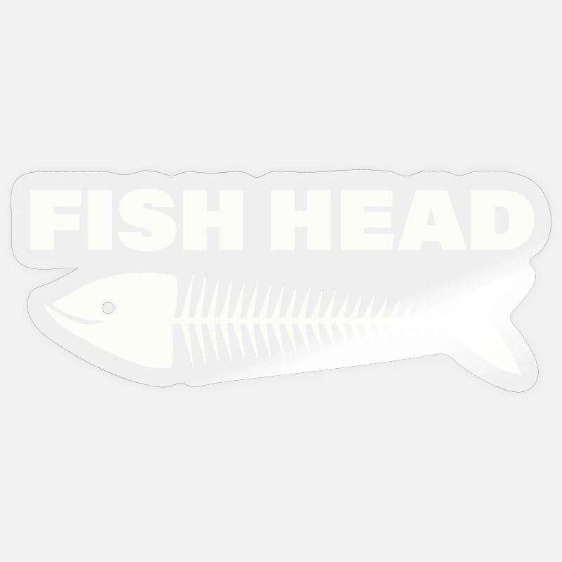 tête de poisson - Sticker taille S (10 x 10 cm) - brillant transparent