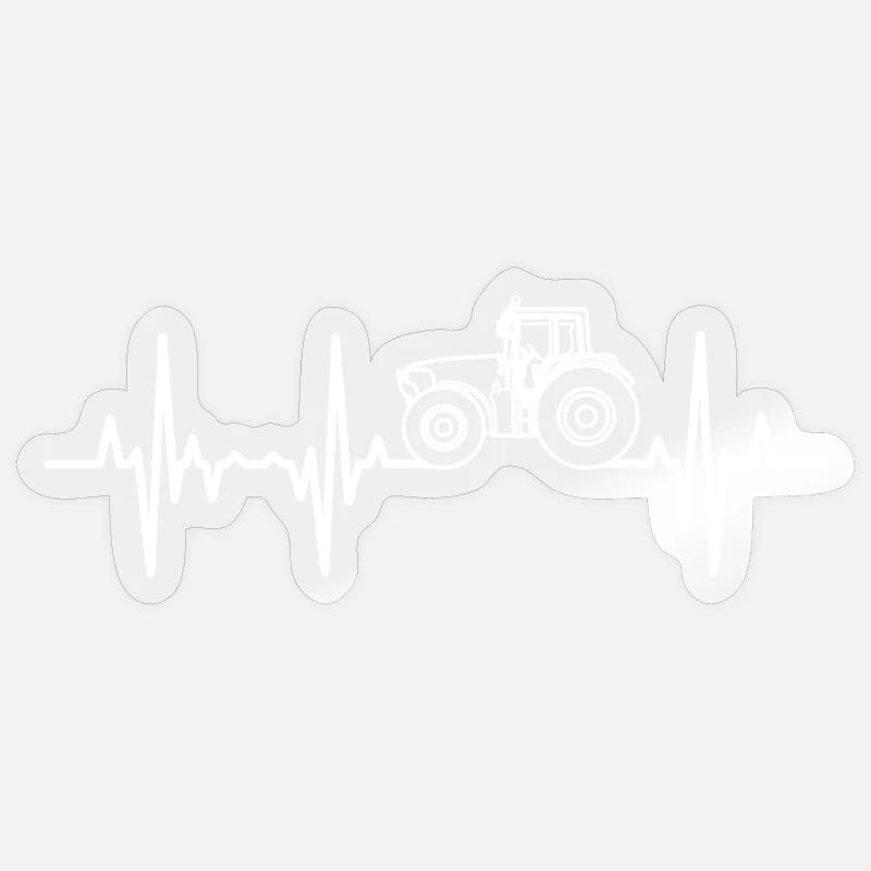 Traktor Herzfrequenz - Sticker Größe S (10 x 10 cm) - Transparent glänzend