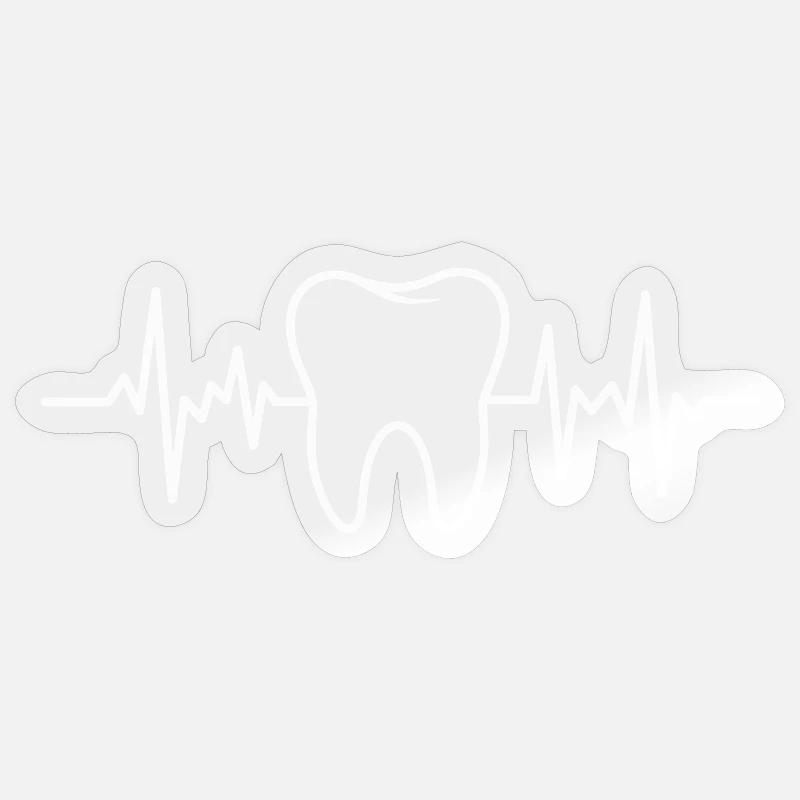 Zahnherz Rhythmus Design - Sticker Größe S (10 x 10 cm) - Transparent glänzend