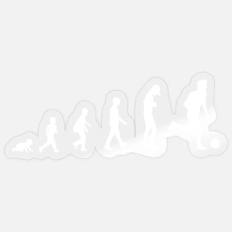 Évolution en footballeur - Sticker taille S (10 x 10 cm) - brillant transparent